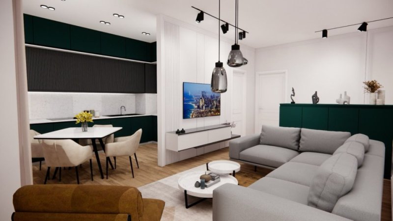 Tirane, jepet me qera apartament 2+1+Aneks+Ballkon Kati 6, 105 m² 900 € (kompleksi river residence)