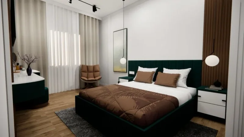 Tirane, jepet me qera apartament 2+1+Aneks+Ballkon Kati 6, 105 m² 900 € (kompleksi river residence)