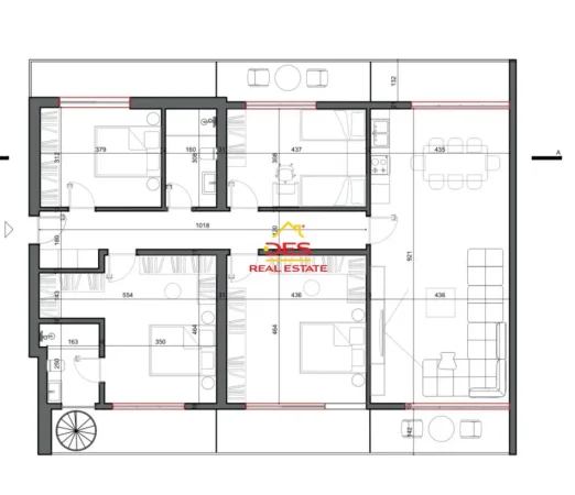 Sarande, shitet apartament 1+1+Ballkon Kati 4, 160 m² 135.000 € 