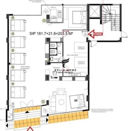 Tirane, jepet me qera ambjent biznesi Kati 2, 204 m² 3.000 € (KOMUNA E PARISIT)