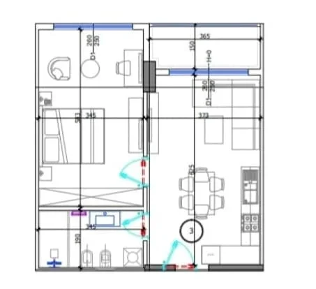 Golem, shes apartament 1+1+Ballkon Kati 3, 73 m² 87.990 € (Liburna Residence, Golem)