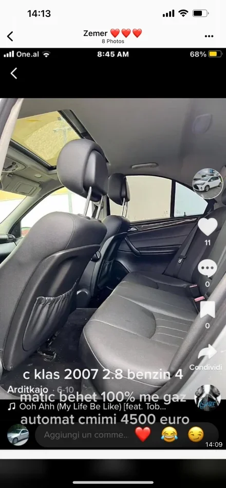 Durres, shitet makine Mercedez-Benz Benzin, gri metalizato automatik Kondicioner 26.000 km 5.000 €