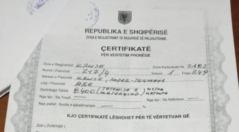 Fushe Kruje, shitet toke , 8.400 m² (Thumane-Kashar)