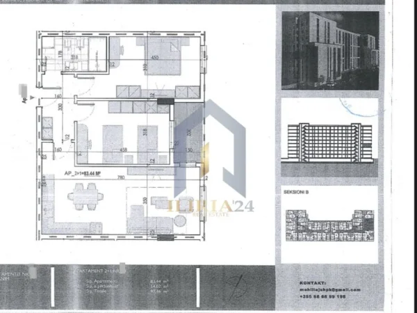 Tirane, shes apartament 2+1+Ballkon Kati 3, 98 m² 73.095 € (Kamez "Rruga Roma")