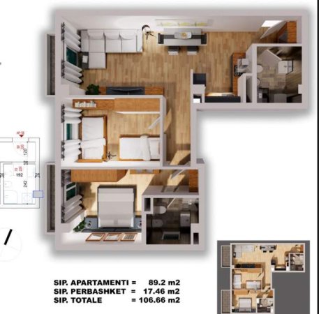 Tirane, shitet 2+1+BLK Kati 4, 125 m² 155.000 Euro (Rruga E Barrikadave)