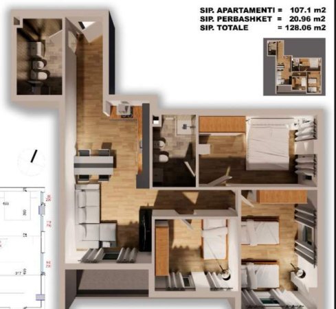 Tirane, shitet 2+1+BLK Kati 4, 125 m² 155.000 Euro (Rruga E Barrikadave)