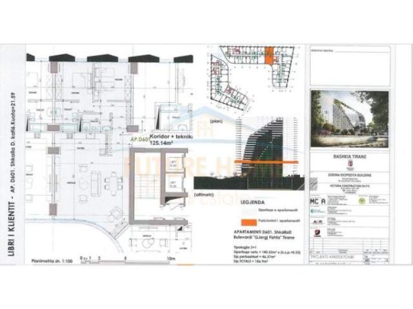 Tirane, shitet apartament 2+1 Kati 6, 187 m² 560.700 Euro (Ekspozita Building)