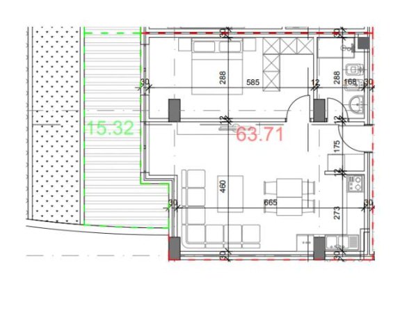 Tirane, shitet apartament 1+1+BLK Kati 6, 91 m² 97.000 Euro (Kodra e Diellit)