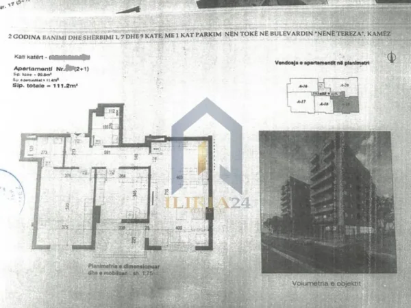 Tirane, shes apartament 2+1+Ballkon Kati 4, 111 m² 86.736 € (Bulevardi Nene Tereza-Kamez)