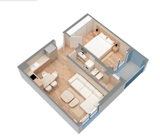 Tirane, shes apartament 1+1+Ballkon Kati 3, 60 m² 85.000 € (Rruga Dalip Topi)