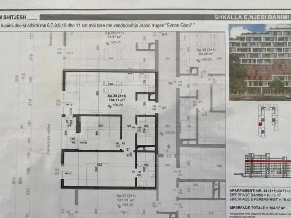 Tirane, shes apartament 2+1+Aneks+Ballkon Kati 8, 104 m² 157.000 € (MEI'S GARDEN)