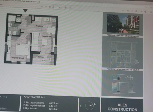 Tirane, shitet apartament 1+1 Kati 1, 53 m² 64.000 € (Dritan Hoxha)