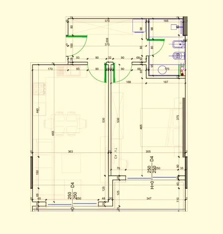 Golem, shes apartament 1+1+Ballkon Kati 1, 79 m² 95.000 € (Liburna Residence, Golem)