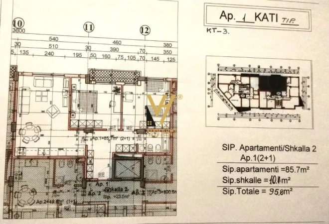 Tirane, shitet apartament 2+1+Ballkon Kati 3, 95 m² 79.000 € (KAMEZ)
