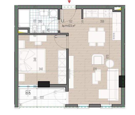 Tirane, shitet apartament 1+1+BLK Kati 1, 60 m² 40.434 Euro (QTU)