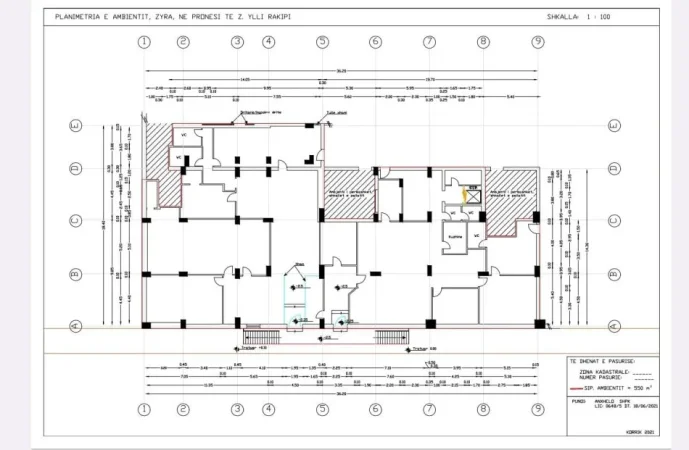 Tirane, jepet me qera ambjent biznesi Kati -1, 550 m² 5.000 € (BLLOKU)