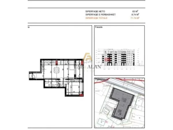 Tirane, shitet apartament 1+1 , 72 m² 71.740 € (Paskuqan)