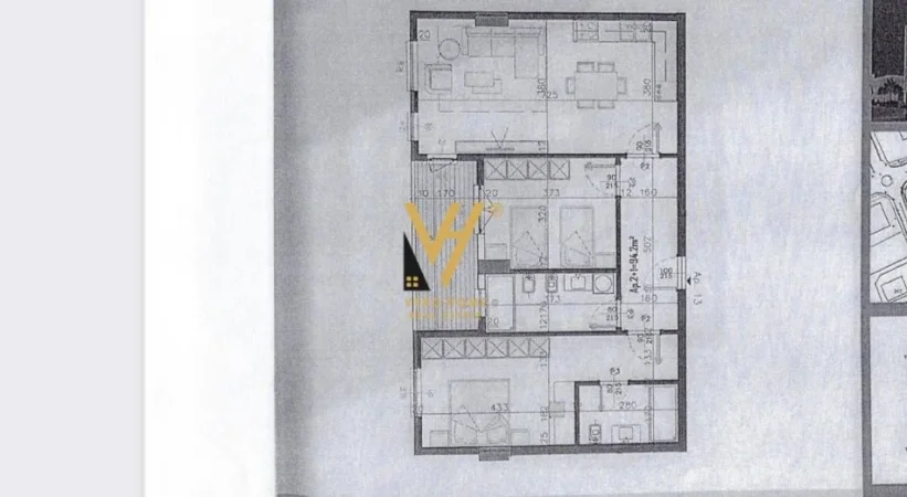 Tirane, shitet apartament 2+1+Ballkon Kati 2, 109 m² 96.000 € (KAMEZ)