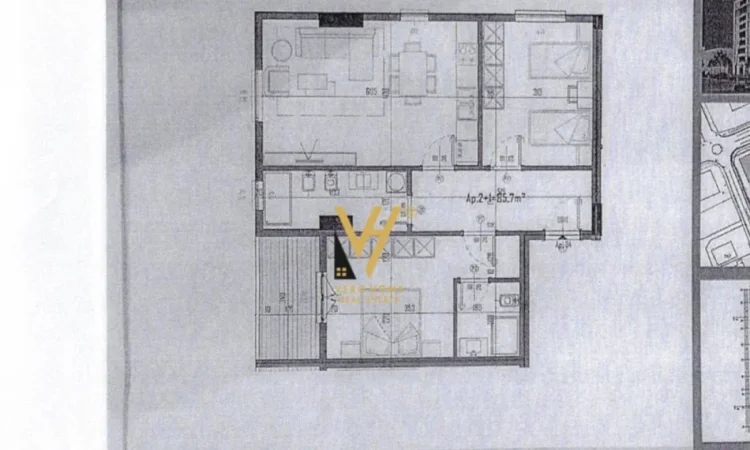 Tirane, shitet apartament 2+1+Ballkon Kati 7, 99 m² 87.000 € (KAMEZ)