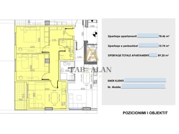 Tirane, shitet apartament 2+1 Kati 4, 89 m² 98.100 € (Paskuqan)