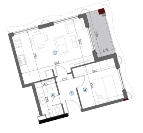 Tirane, shitet 1+1+Ballkon Kati 12, 63 m² 117.000 € (Bulevardi i Ri)