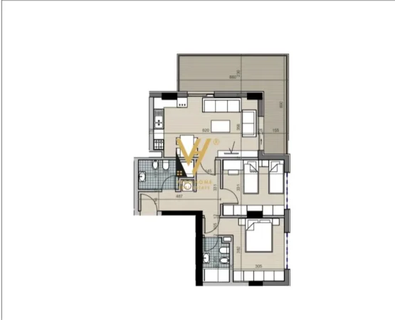 Tirane, shitet apartament 1+1+Ballkon Kati 1, 115 m² 116.000 € (UNIVERS CITY)