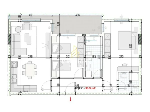 Tirane, shitet apartament 2+1+Ballkon Kati 4, 92 m² 73.224 € (Green Residence, Kamez)