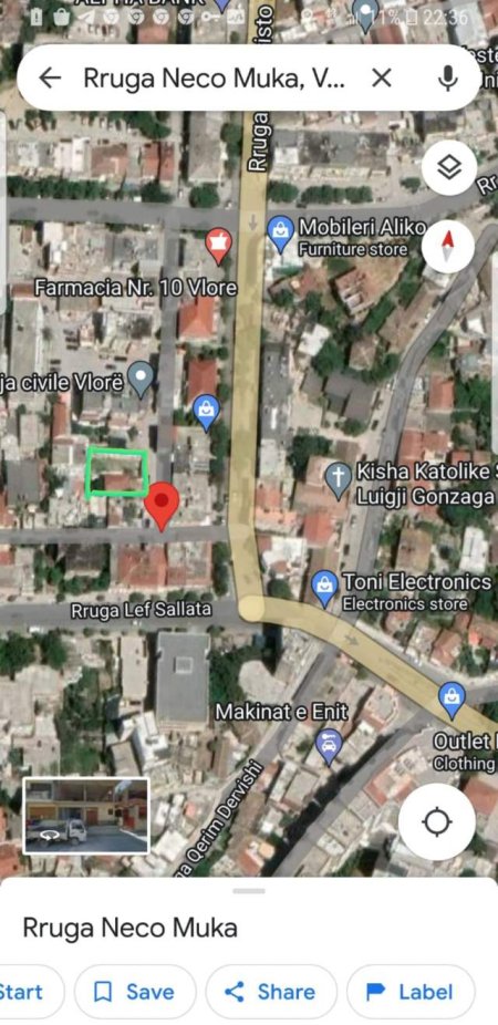 Vlore, shes truall 400 m²  dhe shtepi 2 kateshe, 150.000 Euro
