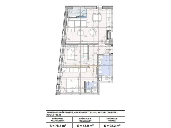 Tirane, shitet apartament 2+1+Ballkon Kati 7, 92 m² 134.860 € (Aos Konstruksion 2 Unaza e Re.)