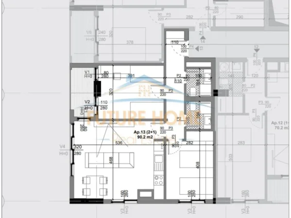 Tirane, shitet apartament 2+1+Ballkon Kati 2, 90 m² 77.000 € (Quad Residence, Kamez)
