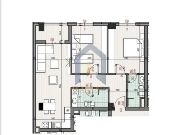 Tirane, shes apartament 2+1 Kati 2, 106 m² 181.560 € (Rruga Egnadia)