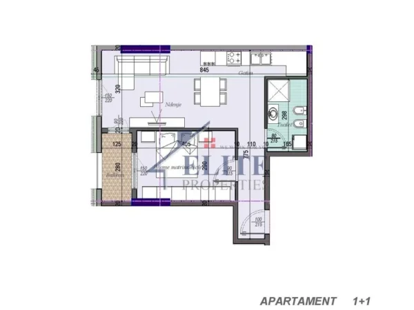 Tirane, shitet apartament 1+1+Ballkon Kati 6, 68 m² 85.500 € (Kthesa e Kamzes)