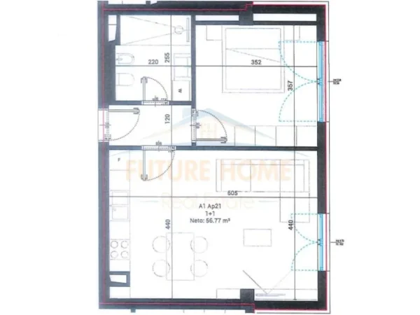 Shitet Apartament 1+1, Rezidenca Santorini II, Dhërmi.