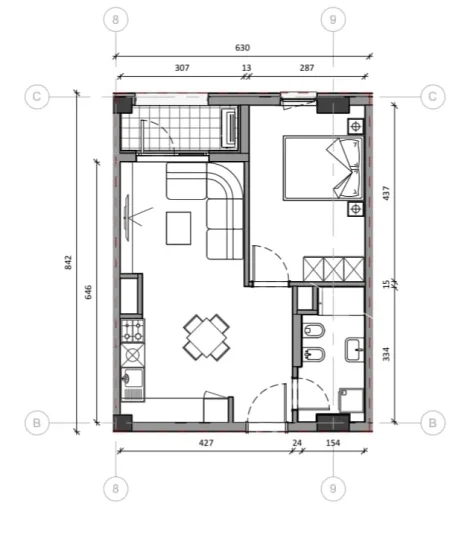 Tirane, shitet apartament 1+1+Ballkon Kati 6, 61 m² 100.000 € (Ali demi)