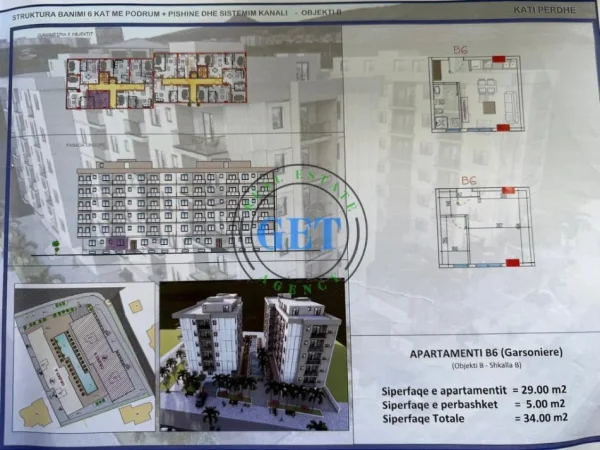 Durres, shitet garsonier Kati 1, 34 m² 40.000 € (SHITET GARSONIERE, MALI I ROBIT)