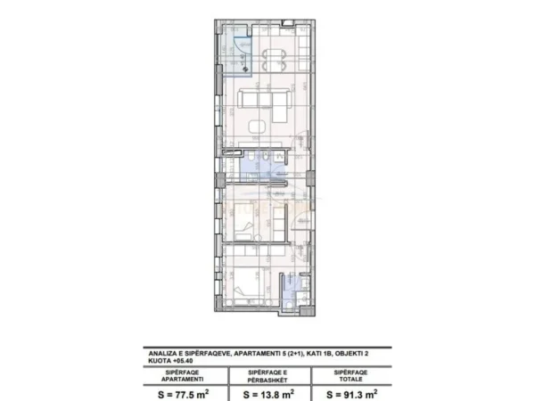 Tirane, shitet apartament 2+1 Kati 7, 91 m² 133.690 € (Unaza e Re)