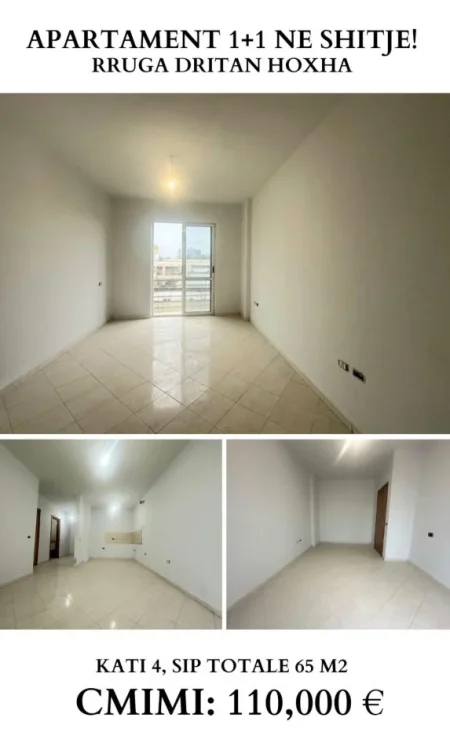 Tirane, shitet apartament 1+1 Kati 4, 65 m² 110.000 € (Laprake)