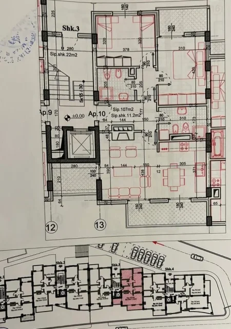 Tirane, shitet apartament 2+1 Kati 3, 129 m² 127.710 € (Shiten 2 Apartamente me Hipoteke me pamje nga Tirana dhe Dajti)