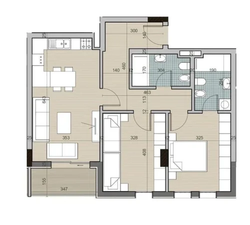 apartament 2+1 Kati 1, 106 m² 103.000 € (univers city)