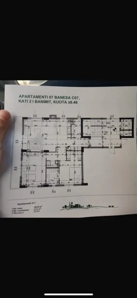 Tirane, shitet apartament 2+1+Ballkon Kati 2, 126 m² 295.000 € (MJULL-BATHORE)