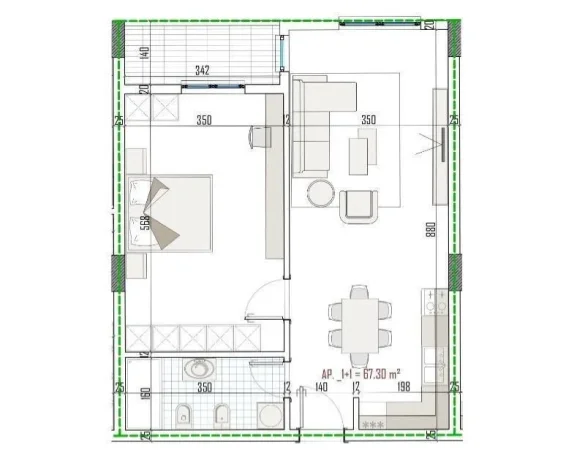 Tirane, shitet apartament 1+1+Ballkon Kati 4, 78 m² 85.877 € (Rruga Lidhja e Prizrenit)