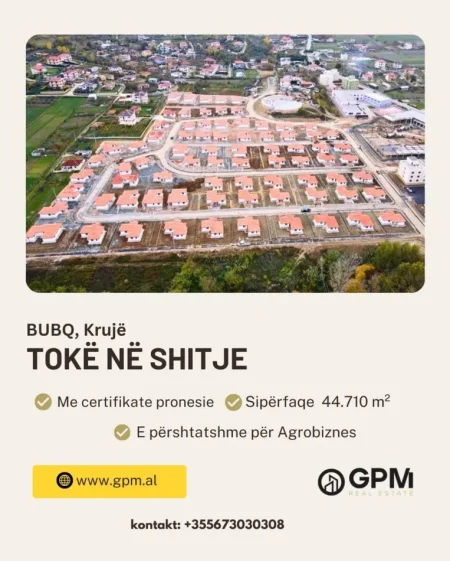 Kruje, shitet toke , 44.710 m².