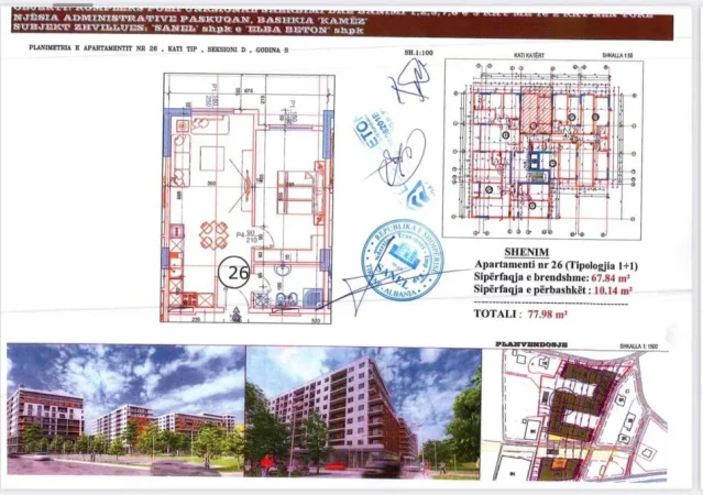 Tirane, shitet apartament 1+1+Ballkon Kati 4, 78 m² 94.000 € (PASKUQAN)