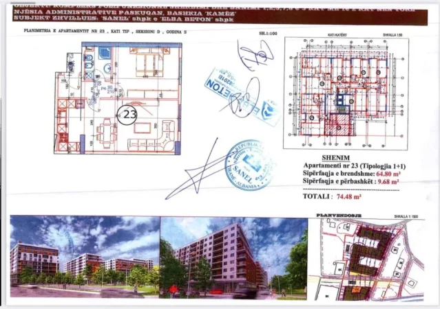 Tirane, shitet apartament 1+1+Ballkon Kati 4, 75 m² 89.500 € (PASKUQAN)