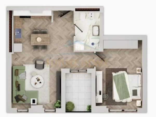 Tirane, shitet apartament 1+1 Kati 8, 70 m² 77.616 € (Univers City, Tiranë)