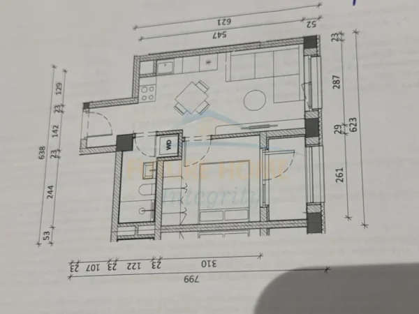Tirane, shitet apartament 1+1 Kati 6, 46 m² 75.000 € (Ali Dem)
